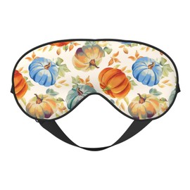 Watercolor Fall Pumpkin Sleep Mask Eye Mask with Adjustable Strap Eye Sleep Shade Cover Blocks Light for Women Men Airplane Travel Nap