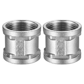 Double Nipple 1 Inch Brass Sleeve 1 Inch Female Thread 1 Inch x 1 Inch Female Thread Brass Connector Adapter Double Sleeve Connection Nipple for Pipe Connection Pack of 2