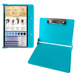 Foldable Clipboard Nursing Clipboard Lightweight Aluminum Construction Full Size Clipboard for Business, Hospital,Office, School - Blue