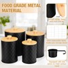 Reallnaive 4 Pcs Black Coffee Canister Set for Kitchen Countertop