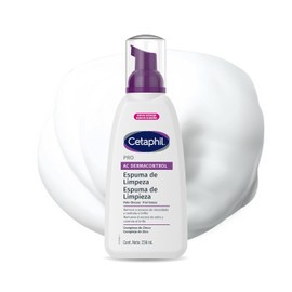 Cetaphil PRO AC Dermacontrol Espuma Limpiadora Facial, Jabón Líquido Control de Grasa y Brillo con Tecnología de Zinc, Para Piel Grasa con Tendencia al Acné, 236ml