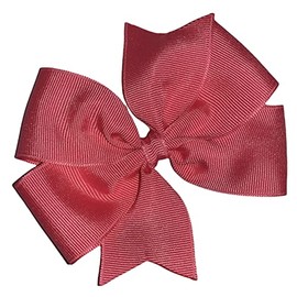 Solid Watermelon Pink Pinwheel Hair Bow 4" MADE IN USA