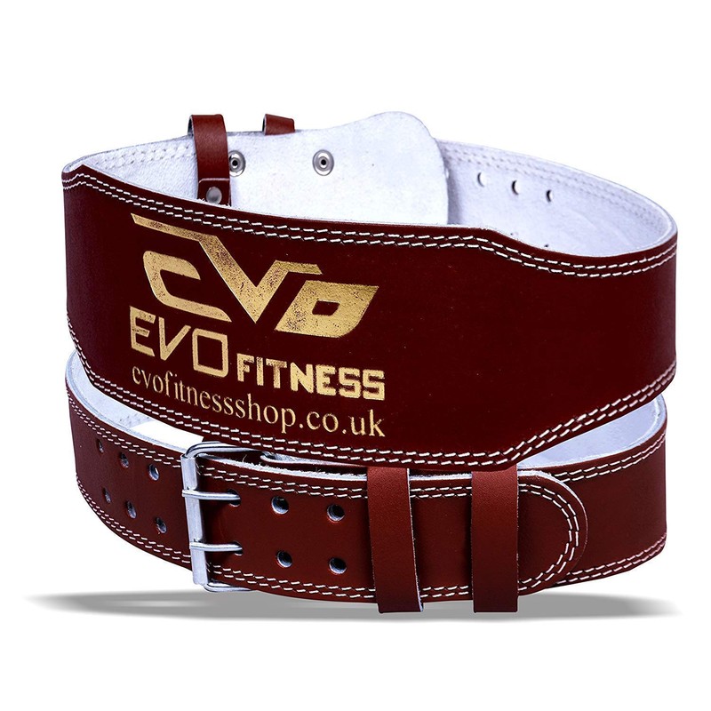 EVO Fitness 6" Pure Leather Weight Lifting Gym belts Back