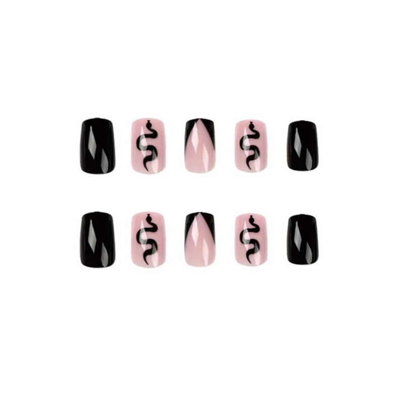 Enppode Medium Press on Nails Square Acrylic Nails Nude &