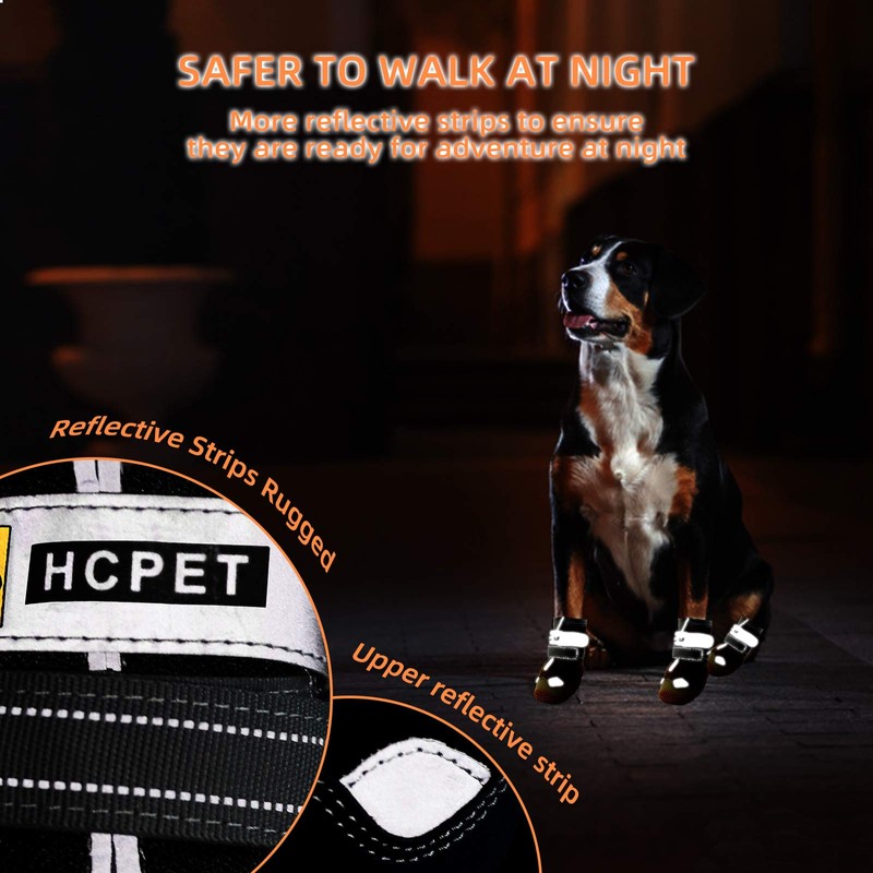 Hcpet Dog Boots Paw Protector, Anti-Slip Breathable Dog Shoes for
