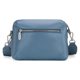 Wrangler Western Aztec Small Crossbody Bags for Women Multi Pocket Over Shoulder Crossbody Purse with Guitar Strap, Jean