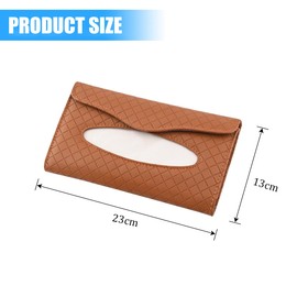 JNNJ Auto-Taschentuchhalter, PU Leder Auto Sonnenblende Tissue-Halter, Auto Tissue Halter Taschentuchbox Maskenhalter, Auto Tissue Gesichtsmaske Box Serviettenbox Halter Für Sonnenblende(Braun)