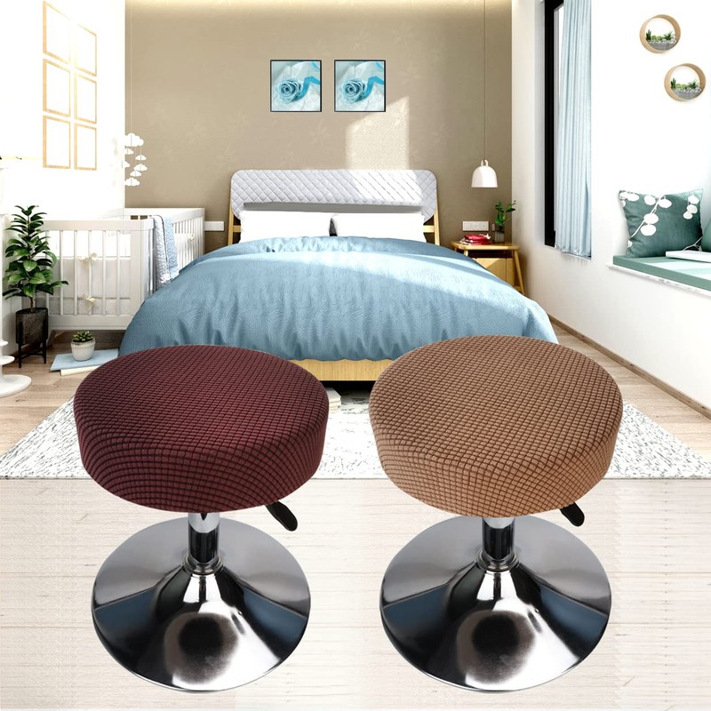 HuaLiSiJi Stool Cover, Round, 30-40 cm, Luxurious Fabric, Stretchy, Wrinkle-Free,