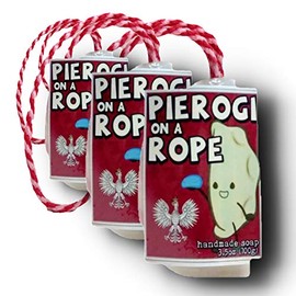 Regent Park Naturals Soap on a Rope | Novelty Pierogi on a Rope | Polish Gift | 3 bar pack