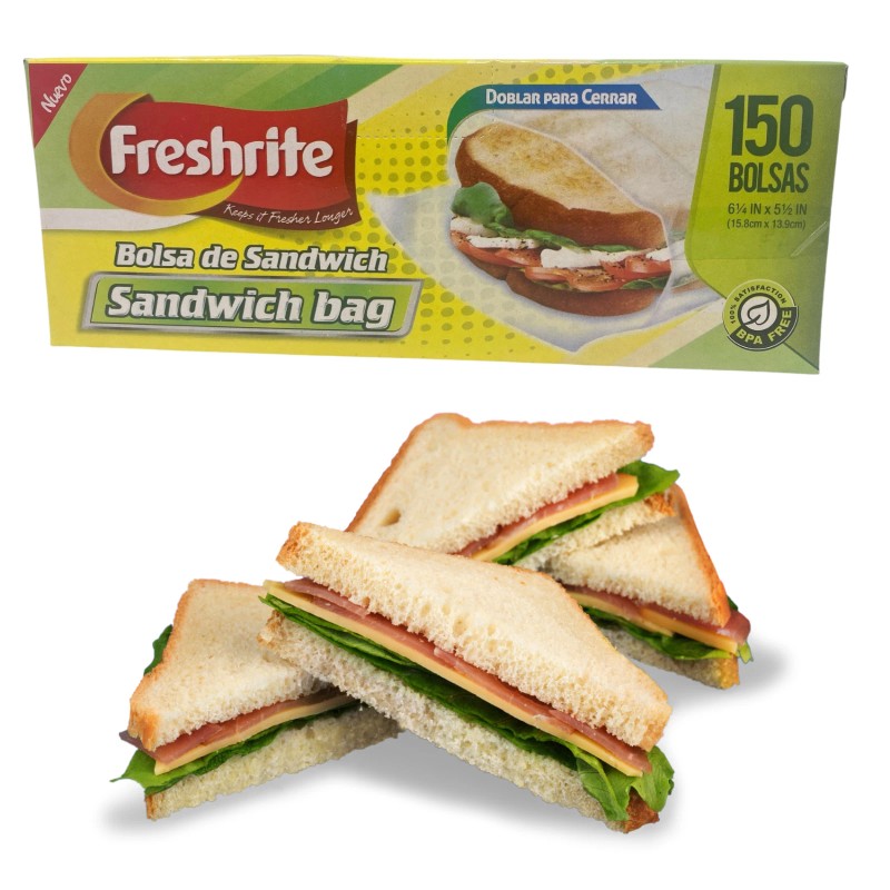 Freshrite Sandwich Bags, BPA-Free, Fold-Top, 6 1/4 x 5 1/2