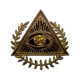 Wreathed All Seeing Eye Masonic Bumper Sticker - [3 3/4'' Tall]