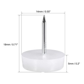 sourcing map Furniture Feet Nail Plastic Glide Nails Chair Table Leg Protector Pads 14mm Dia White 70pcs