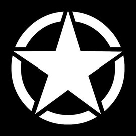 Wild Dingos LLC Army Circle Star 12" Military Wiliys Restoration Vinyl Decal Sticker White