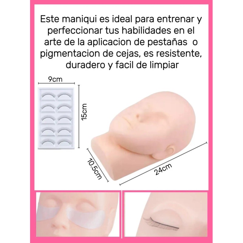 Maniquí Cabeza +pestañas Práctica,extensiones Pestañas Piel