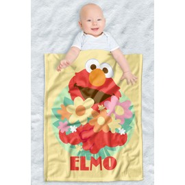 LOGOVISION Sesame Street Lightweight Baby Blanket, 30"X40", Flowers for You Unisex for Infants Girls & Boys