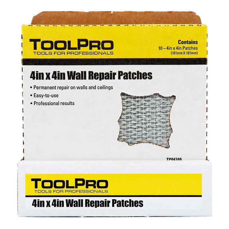 ToolPro Professional Grade Drywall Repair Patch, 10 Pack (4 inch