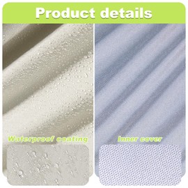 Ricyea Garden Chair Cover, Waterproof, Windproof, UV-Resistant Garden Chair Protective Cover Made of Oxford Polyester, Cover for Stacking Chairs, Garden Chair, High-Backed Chair (Beige)