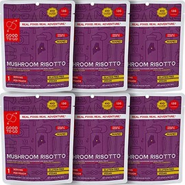 GOOD TO-GO Mushroom Risotto - 6-Pack of Single Servings | Dehydrated Backpacking and Camping Food | Lightweight | Easy to Prepare