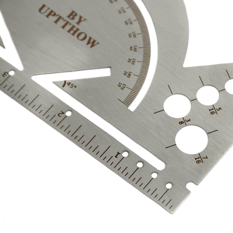 UPTTHOW Leather Tools French Curve Protractor Triangles Andcircle Gauge All-in-one