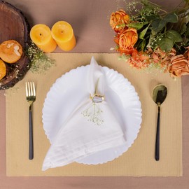 Place Mats Set of 6 for Kitchen Table Dinning Cloth Cotton Placemats 13x19 inches Croissant Brown