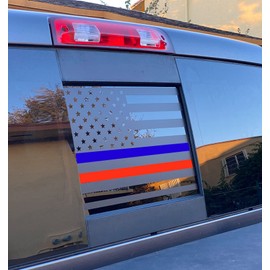 Xinghe for 2016-2023 Toyot@ Tacoma, Rear Middle Window American Flag Decals for Truck, Back Sliding Window Decal, Matte Black