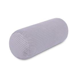 Neck Bolster Corduroy Silver / Light Grey Neck Pillow Oeko-Tex 100 Certified and Washable at 40°C - Neck Support Pillow with Cover for Car, Plane, Travel or for Reading and Relaxing at Home - 15 x 40 cm