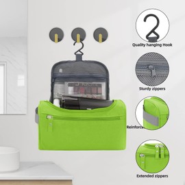 Buruis Travel Toiletry Bag for Men and Women, Hanging Cosmetics Makeup Bags, Water-resistant Dopp Kit Shaving Bags, Small Toiletry Bag for Travel Essentials (Green)