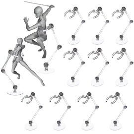 LOYORTY 12PCS Action Figure Stand, Clear Doll Stand, Doll Model Support Stand for 0.5" to 10" Dolls And Action Figure
