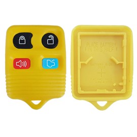 New Fix Yellow Remote Case + Pad Replacement Fob Rubber Buttons Shell 4B for Ford