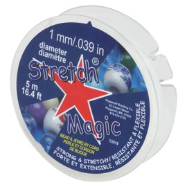 Stretch Magic Elastic Beading Cord – Clear Color, 1mm in Diameter, 5-Meter (16.4 ft) - Easy to Knot, Strong & Stretchy String for Making Beaded Jewelry