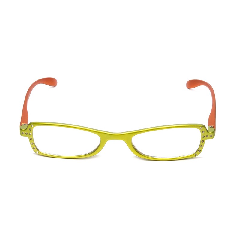 Calabria 837 Womens Metallic Reading Glasses +0.75 Lime Vibrant Crystal