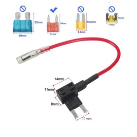 4-Pack 12V-24V Add-a-Circuit Micro2 Fuse Tap, Piggy Back Blade Holder With Wire Harness, 6pcs Micro 2 Fuses (5A 10A 15A) and Puller