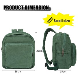 BOZIEE Small Backpack Women's Canvas City Backpack Backpacks Daypacks Backpack Handbags Children's Backpacks for School Travel Work Women Girls Teenagers Unisex, Green