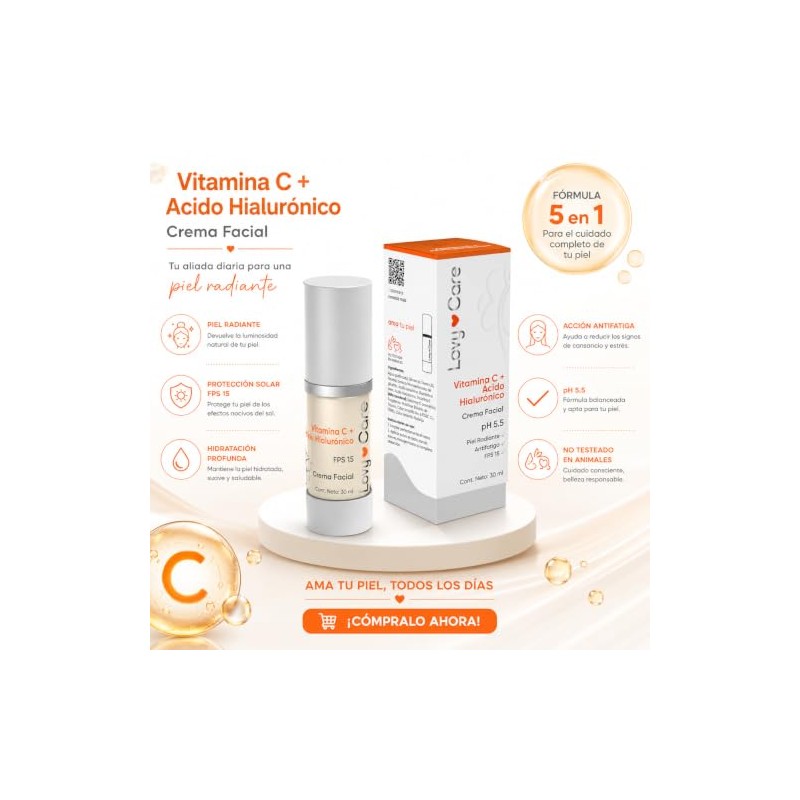 Lovy Care Crema Facial con Vitamina C + ?cido Hialur?nico