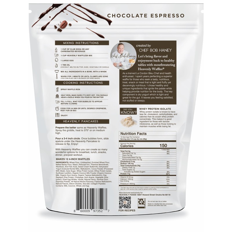 13.5 oz Chocolate Espresso Heavenly Waffles® Mix