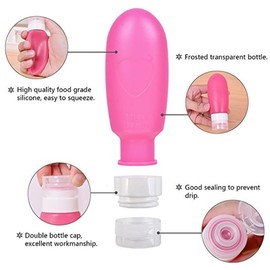 Tostyles 3 OZ Silicone Travel Bottles Squeezing Type Leak Proof Refillable Squeezable Containers Mini Small Empty Travel Bottles for Shampoo Conditioner Lotion Toiletries (White)