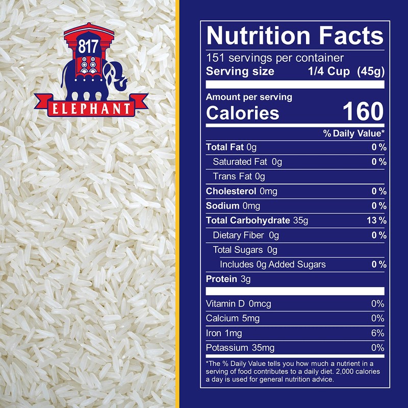 817 Elephant Thai Hom Mali White Jasmine Rice - 15