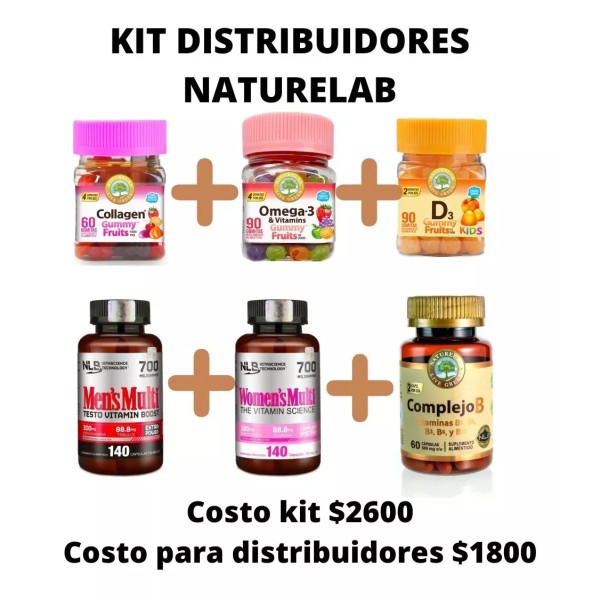 3VS Nutrition Kit Inicial Para Distribuidoras Naturelab Con 6 Productos
