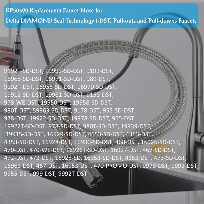 RP50390 Kitchen Faucet Hose Replacement Compatible with Delta DST Faucets,