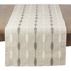 Saro Lifestyle Modern Embroidered Design Table Runner, Natural, 16" x