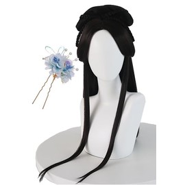 Chinese Style Hair Tied Loafs Han Wig, Cosplay Wig, Ancient Imperial Court, Women's, Celestial Girls, Costume, Photo Shoot Wig, Net with Kanzin (B)