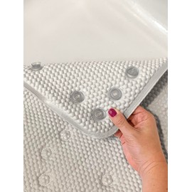 Anti-Slip Tub Mat with Suction Cups - Non-Slip Bath Mat for Shower - Machine Washable, Tub, Kids - Shower & Bathtub Mat - Toddler Friendly - Bath Mats for Bathroom, 17"x36", White
