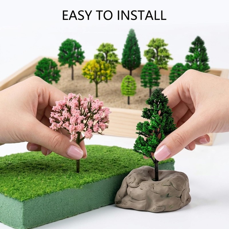 DEFIYEAR 30 Pcs Mixed Model Trees Diorama Scenery Landscape Accessories