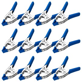 Lot of 12-6" inch Spring Clamp Large Super Heavy Duty Spring Metal Blue - 2.5 inch Jaw opening