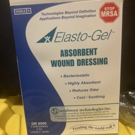 SOUTHWEST TECHNOLOGIES Elasto-Gel Wound Dressing without Tape 4" x 4" BX of 5