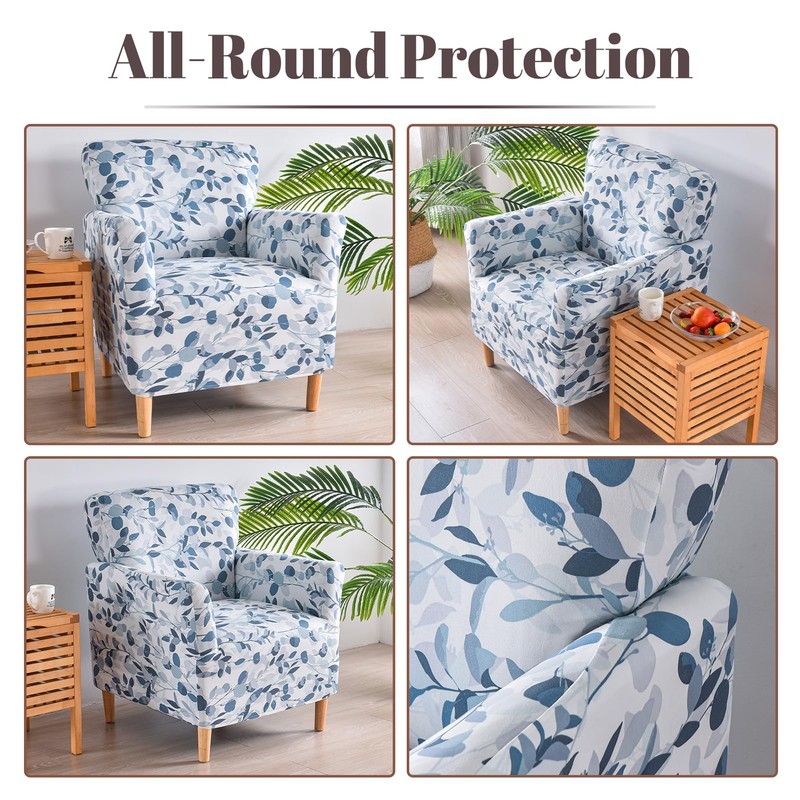 Printed Furniture Protector Stretch Single Sofa Slipcover Washable Soft Club
