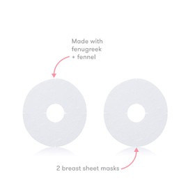 Frida Mom Breast Mask for Lactation- Made with Fenugreek + Fennel to Increase Milk Supply - 2 Sheet Masks - No Artificial Fragrances, Phthalates, or Parabens