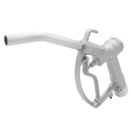 Groz 3/4-inch NPT Manual Fuel Nozzle with Swivel | for use with Manual & Electric Fuel Pumps | 15 GPM | Curved Spout | for Gasoline & Diesel | Max Pressure 50 PSI | All Metal (45593)