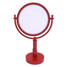 Allied Brass SH-4/4X-FER Soho Collection 8 Inch Vanity Top Make-Up Mirror 4X Magnification, Fire Engine Red