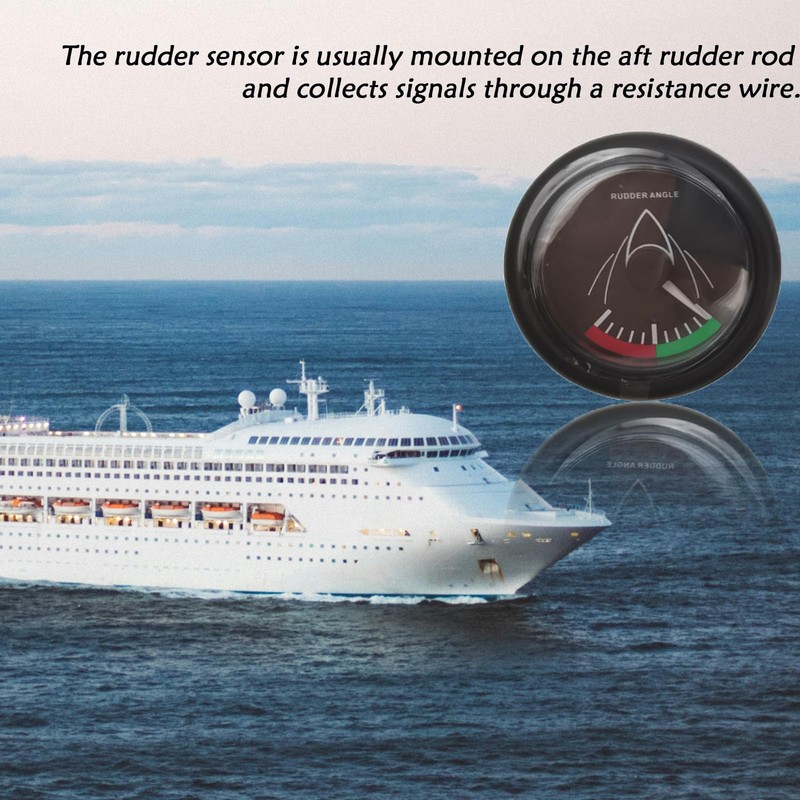 Maisutseb Boat Rudder Angle Meter,52mm Waterproof Rubber Angle Indicator,0-190ΩSignal Marine